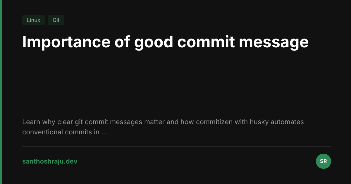 Importance of good commit message